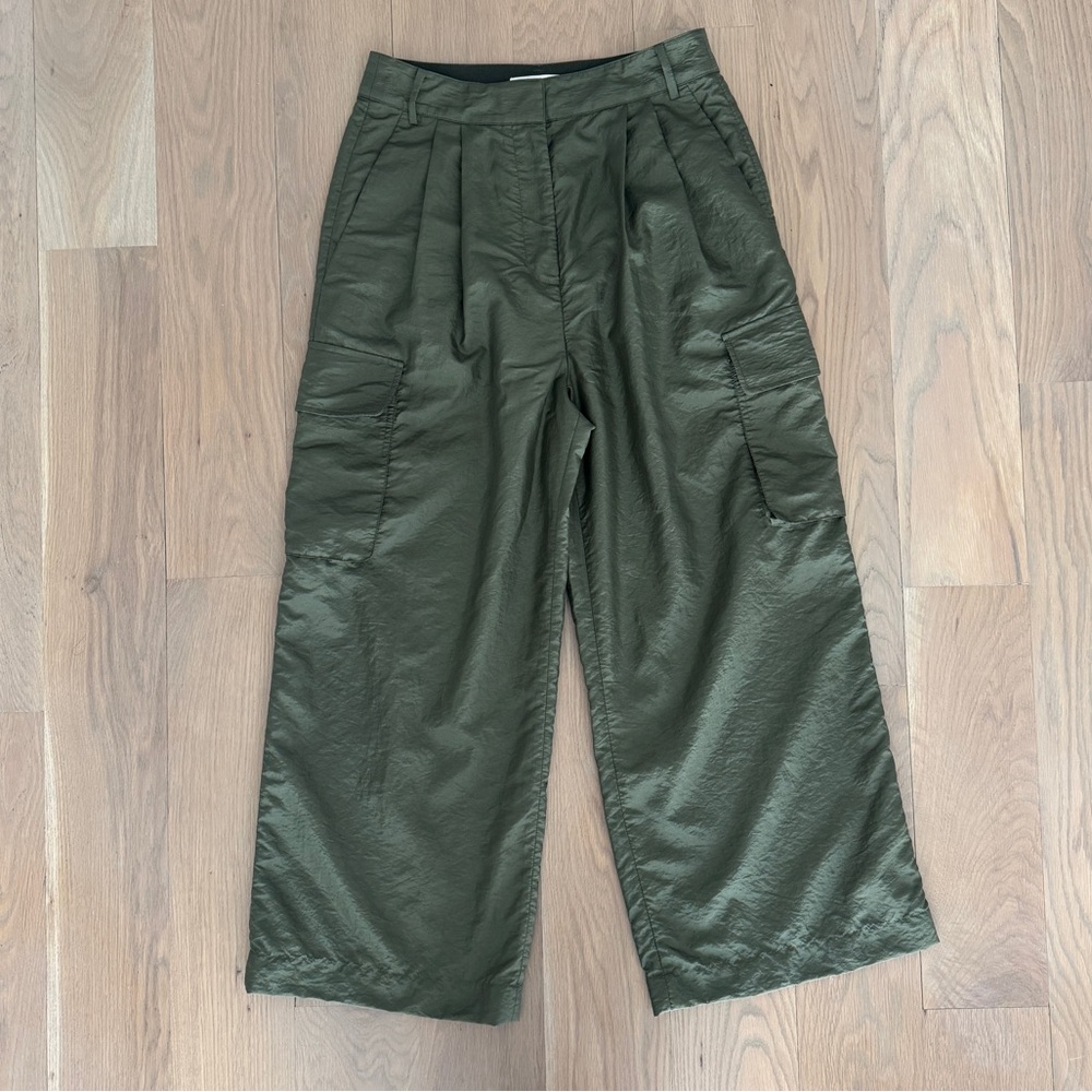 Tibi Olive Green Nylon Cargo Pants - Picture 2 of 9